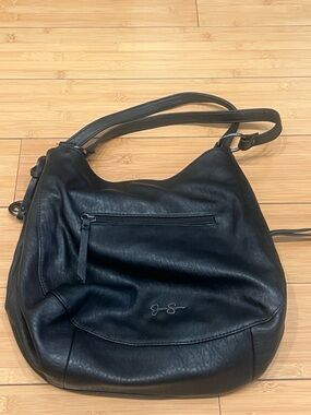 Jessica Simpson Black Faux Leather Hobo Bag